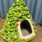 Christmas Handmade Felt Indoor Tent Style Enclosed Cat Nest