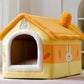 Foldable Dog House Pet Cat Bed Winter Dog Villa Sleep Kennel Removable Nest Warm Enclosed Cave Sofa Pets Supplies