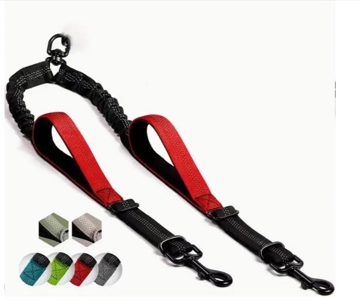 Hand-holding Dog Rope Large Dog Explosion-proof One Drag Two Dog Traction Belt