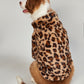 Warm Leopard Print Dog Clothes Jacket