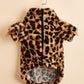 Warm Leopard Print Dog Clothes Jacket