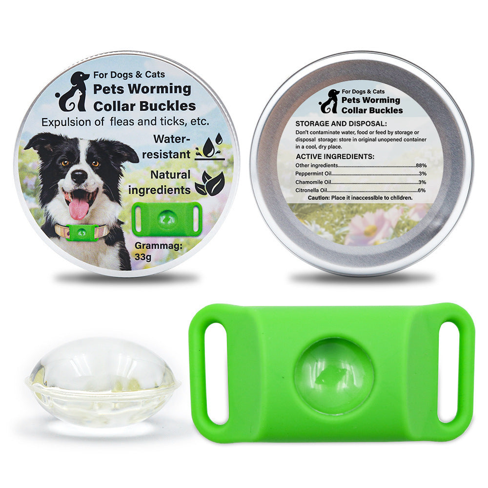 Pet Insect Repellent Button Collar Capsule Suit