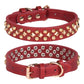 Rivet Leather Collar Golden Rivet Decoration Pet Dog Collar , Apply To Small Medium Large Dogs ,Retro Style Collar