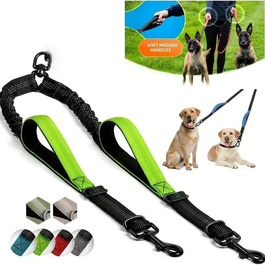 Hand-holding Dog Rope Large Dog Explosion-proof One Drag Two Dog Traction Belt
