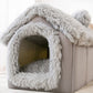 Foldable Dog House Pet Cat Bed Winter Dog Villa Sleep Kennel Removable Nest Warm Enclosed Cave Sofa Pets Supplies