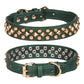Rivet Leather Collar Golden Rivet Decoration Pet Dog Collar , Apply To Small Medium Large Dogs ,Retro Style Collar