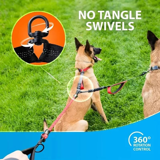 Hand-holding Dog Rope Large Dog Explosion-proof One Drag Two Dog Traction Belt