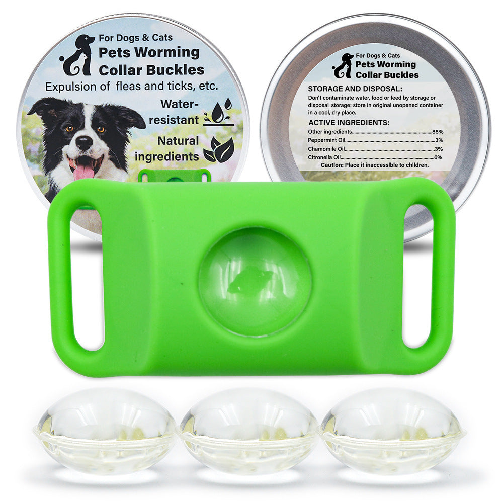 Pet Insect Repellent Button Collar Capsule Suit