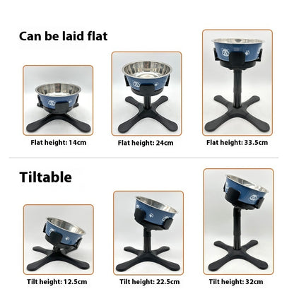 Pet Dog Bowl Bracket Lifting Adjustable Heightening Anti-tumble